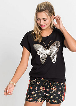 bonprix Sequin Butterfly Top