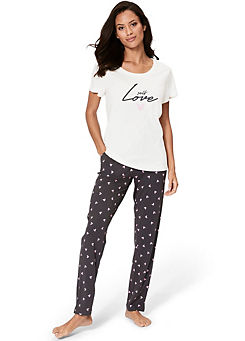 s.Oliver Heart Print Pyjama Set