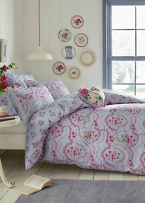 Cath Kidston Floral Heart Frill Pink Bedding Set