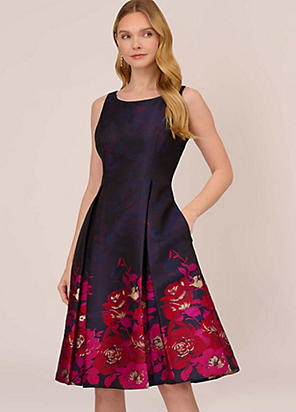 Adrianna Papell Sleeveless Tea Length Dress Grattan