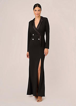 Adrianna Papell Jersey Tuxedo Gown Grattan