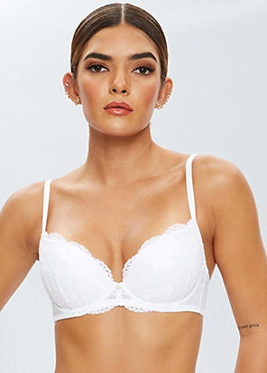 White The Icon Padded Plunge Bra