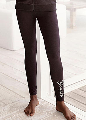 Bench. Loungewear Logo Embroidered Leggings by Bench Loungewear