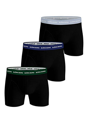 Bjorn Borg Mens Boxers Cotton Everyday Essential Stretch 3 Pack Logo  Underwear
