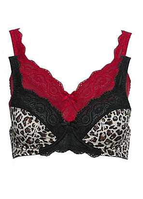 bonprix Underwired Leopard Print Minimiser Bra