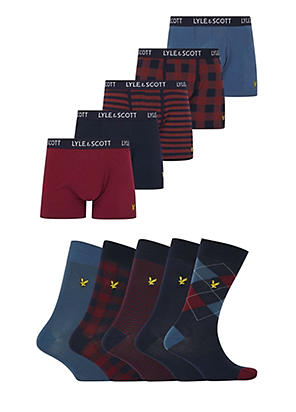 Lyle & Scott Mens Set of 5 Jackson Underwear with Gift Box