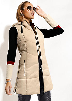 bonprix Long Padded Gilet