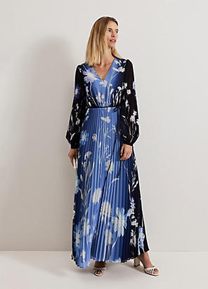 Phase Eight Abigail Printed Pleat Midaxi Dress | Grattan