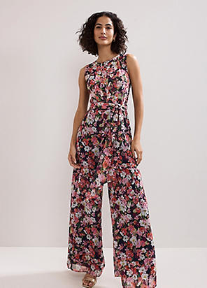 Phase Eight Maxine Spot Chiffon Jumpsuit | Grattan