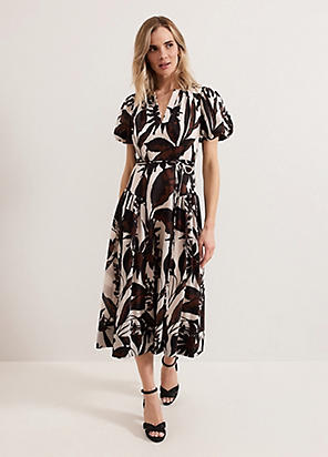 Phase Eight Kathleen Floral Pleated Midi Dress | Grattan