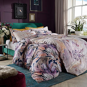 Catherine Lansfield Melrose Plum Brushed Cotton Duvet Cover Set