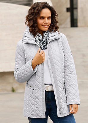 ジャケット・アウター HERENCIA High neck quilted knit coat HERENCIA High neck quilted knit coat