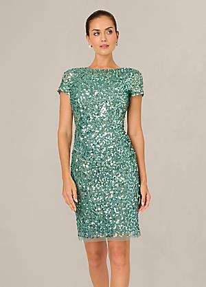 princess polly baby blue dress Beaded Mesh Dresses – Adrianna Papell main image 1