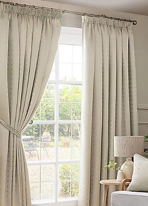 Cotswold Jacquard Pair of Fully Lined Pencil Pleat Curtains by Alan Symonds