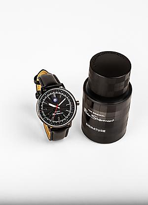 Ben Sherman Orologio Uomo Analogico Al Quarzo, Cassa In Acciaio Nero, Cinturino In Cuoio Marrone, Modello WB035T