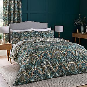 Dreams & Drapes Dreams and Drapes Wild Stems Green Duvet Set - Super King,  Floral by Downtown