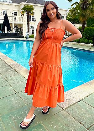 Orange dress size on sale 18