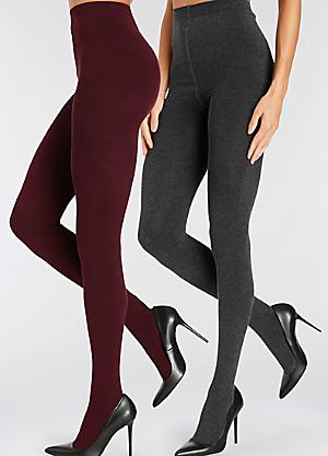 LASCANA Pack of 2 Cable Knit Tights