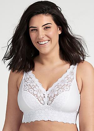 Miss Mary Cotton Lace F/F Bra White  Bra, Miss mary, Front fastening bras