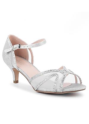 Ladies wide sales fit silver shoes