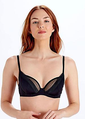 Pretty Polly Amy Lace Padded Push Up Plunge Bra – Calon Cariad