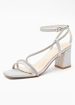 Quiz silver hot sale block heels