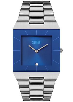 STORM London AVALONIC Lazer Blue herenhorloge, 5 bar waterdicht, roestvrijstalen behuizing, dual time, datumfunctie, armband