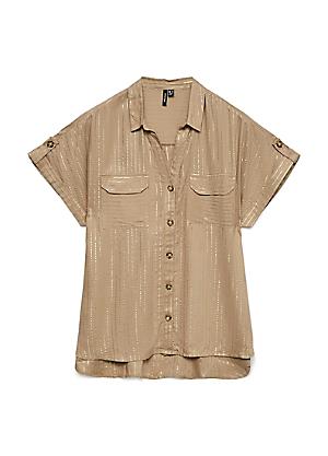 Vero Moda Vmcasja SS Top Noos - T-shirt Donna In Misto Cotone, Manica Corta, Vestibilità Normale