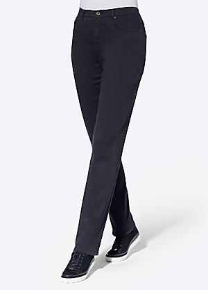 WITT INTERNATIONAL Size 14xp Black Trousers Stretch Waist Comfy Fit Trousers