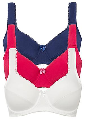 bonprix Pack Of 2 Underwired Cotton Bras