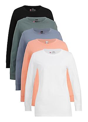 bonprix Pack of 5 Long Sleeve T-Shirts