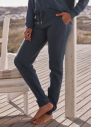 Elasticated Waist Ribbed Straight Leg Joggers by s.Oliver