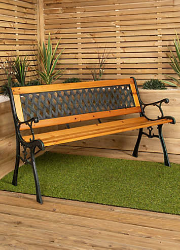 2 Seater Lattice Back Garden Bench | Grattan