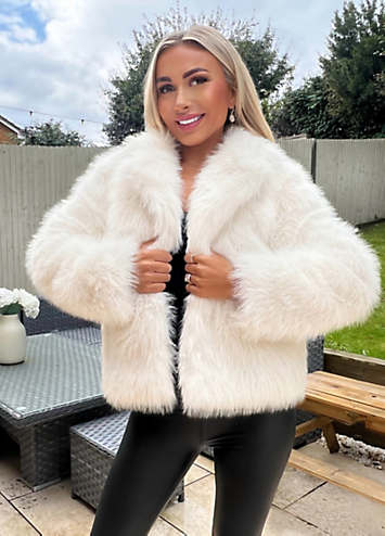 AX Paris Cream Faux Fur Short Jacket | Grattan