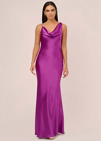 Adrianna Papell Aidan by Satin A Line Gown Grattan