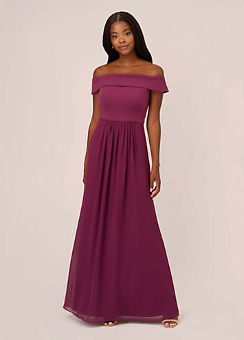 Adrianna Papell Crepe Chiffon Gown Grattan