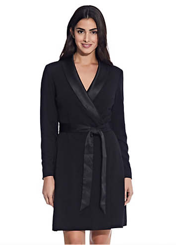 Adrianna Papell Knit Crepe Tuxedo A Line Dress Grattan