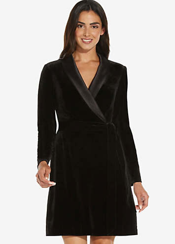 Adrianna Papell Velvet Tuxedo Dress Grattan