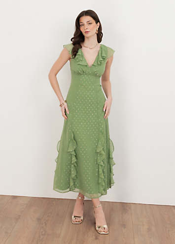 anaya with love green dress Anaya Frosty Green Bardot Maxi Dress