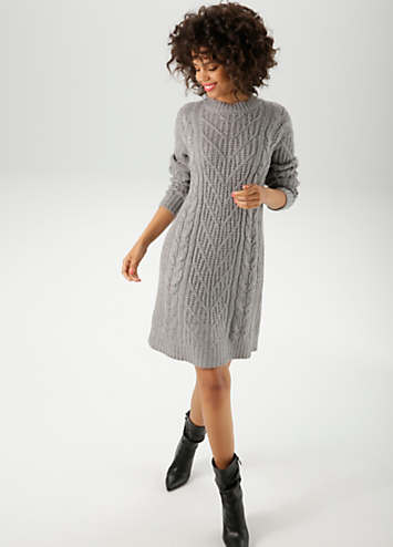 Aniston Crew Neck Knitted Jumper Dress | Grattan