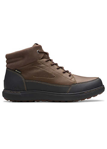 Clarks Men's Dark Brown Leather Mapstone Hi GTX Boots | Grattan