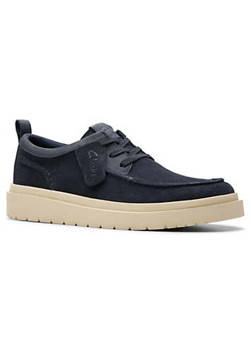 Clarks-Navy-Suede-Polden-Shoes