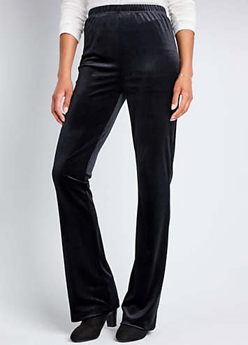 Cotton Traders Velour Slim Flare Pull-On Stretch Trousers | Grattan