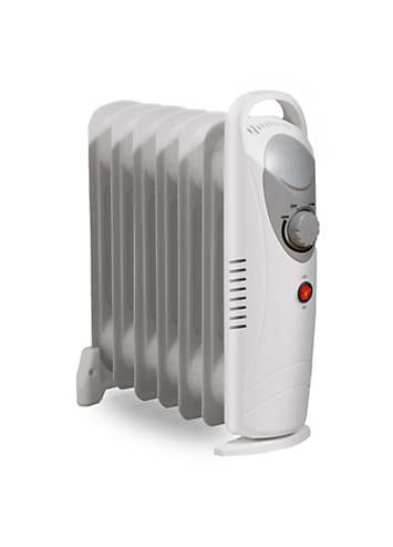 Daewoo 800W Mini Oil Filled Radiator - White | Grattan