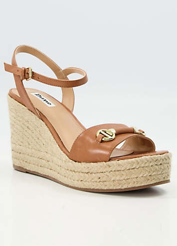 Dune tan wedge on sale sandals