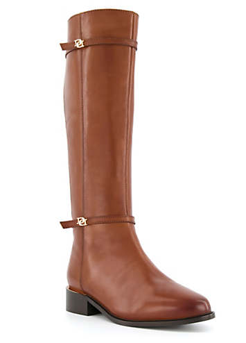 wide fit tan knee high boots