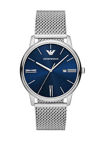 Emporio Armani Mens Silver Watch | Grattan