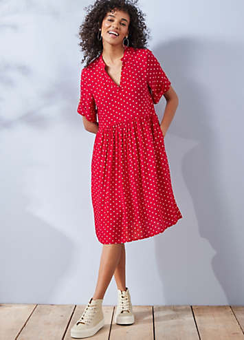 Polka dot dress with pockets best sale