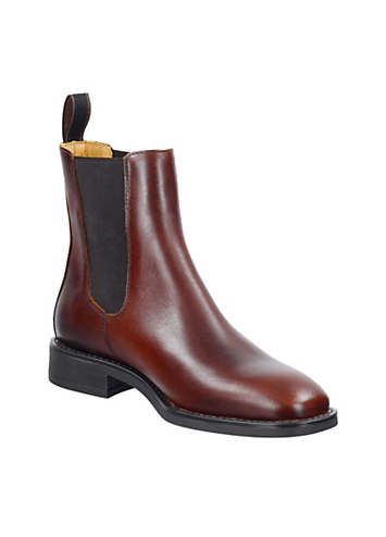 Stivali Chelsea GANT Fayy In Pelle Donna - Colore Nero - Tacco Piatto - Fodera In Tessuto - Tomaia In Pelle