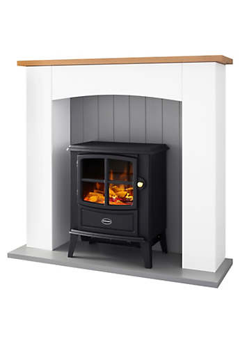 Glen Dimplex Oakmead Ivory White Suite With Brayford Black